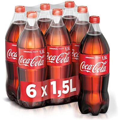 Coca-Cola Original Taste – 6 Bottiglie da 1.5 L, Tutto il Gusto Originale di in bottiglia PET 100% Riciclabile, Bevanda Analcolica Coca-Cola Original Taste – 6 Bottiglie da 1.5 L, Tutto il Gusto Originale di in bottiglia PET 100% Riciclabile, Bevanda Analcolica