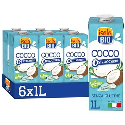 Isola Bio Bevanda di Cocco Zero Zuccheri Biologica 6x1L Isola Bio Bevanda di Cocco Zero Zuccheri Biologica 6x1L