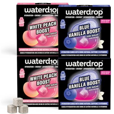 waterdrop MICRODRINK waterdrop® Duo Energy Limitato Energy Drink Senza Zucchero (48 Cubetti) Cubetti per acqua naturale o frizzante: energy drink vegan senza zucchero Con caffeina naturale, vitamina C, B & 0 calorie. waterdrop MICRODRINK waterdrop® Duo Energy Limitato Energy Drink Senza Zucchero (48 Cubetti) Cubetti per acqua naturale o frizzante: energy drink vegan senza zucchero Con caffeina naturale, vitamina C, B & 0 calorie.