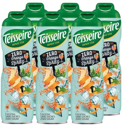 Teisseire Orange Spritz Zero – per bibite analcoliche con autentico aroma di cocktail arancione, 6 x 600 ml Teisseire Orange Spritz Zero – per bibite analcoliche con autentico aroma di cocktail arancione, 6 x 600 ml