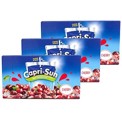 Sun – Confezione da 3 pezzi Capri sole ciliegia – Caprisonne Cherry Confezione risparmio (10 x 0,2 litri) perfetta per rinfrescare il 100% in viaggio grazie al gusto fruttato di ciliegia Sun – Confezione da 3 pezzi Capri sole ciliegia – Caprisonne Cherry Confezione risparmio (10 x 0,2 litri) perfetta per rinfrescare il 100% in viaggio grazie al gusto fruttato di ciliegia