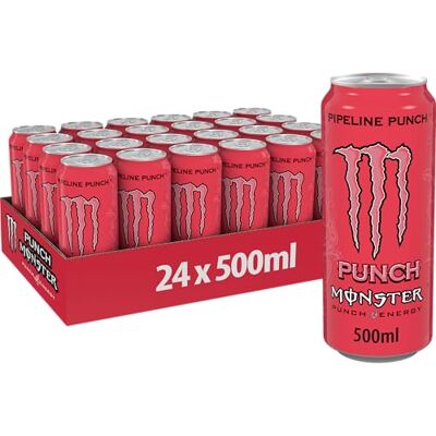 Monster Cable Energy Pipeline Punch – 24 Lattine da 500 ml, Energy Juice con Taurina, L-carnitina, Inositolo e Vitamine del Gruppo B, Bevanda Energetica dal Gusto di Frutto della Passione, Arancia e Guava Monster Cable Energy Pipeline Punch – 24 Lattine da 500 ml, Energy Juice con Taurina, L-carnitina, Inositolo e Vitamine del Gruppo B, Bevanda Energetica dal Gusto di Frutto della Passione, Arancia e Guava