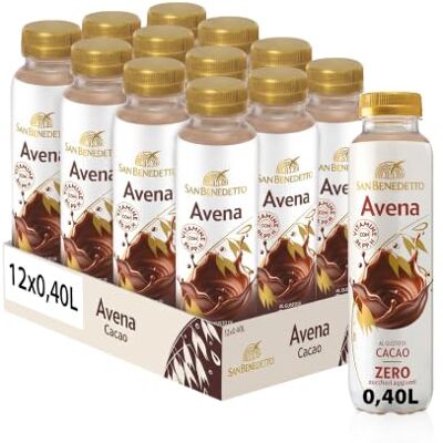 San Benedetto Avena al Gusto Cacao. Bevanda vegetale gustosa e nutriente, Zero Zuccheri aggiunti, fonte di vitamine, 12x400 ml PET San Benedetto Avena al Gusto Cacao. Bevanda vegetale gustosa e nutriente, Zero Zuccheri aggiunti, fonte di vitamine, 12x400 ml PET
