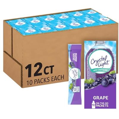 Crystal Light On-the-Go Drink Mix, Grape, 0.11-Ounce Packets (Pack of 120) Crystal Light On-the-Go Drink Mix, Grape, 0.11-Ounce Packets (Pack of 120)