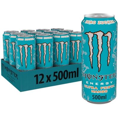 Monster Cable Energy Ultra Fiesta koffeinhaltiger Energy Drink mit leichtem Mango-Geschmack ohne Zucker und ohne Kalorien in praktischen Einweg Dosen (12 x 500 ml) Monster Cable Energy Ultra Fiesta koffeinhaltiger Energy Drink mit leichtem Mango-Geschmack ohne Zucker und ohne Kalorien in praktischen Einweg Dosen (12 x 500 ml)