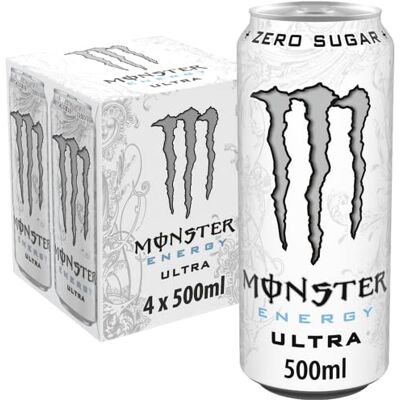 Monster Cable ENERGY Ultra White Bevanda energetica, confezione da 4 lattine da 50 cl Monster Cable ENERGY Ultra White Bevanda energetica, confezione da 4 lattine da 50 cl