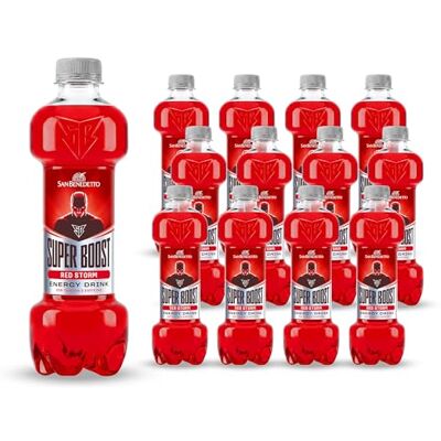 San Benedetto , Super Boost Energy Drink, Red Storm, 12x375 ml, Bevanda Energetica Rinfrescante, con Caffeina e Taurina San Benedetto , Super Boost Energy Drink, Red Storm, 12x375 ml, Bevanda Energetica Rinfrescante, con Caffeina e Taurina