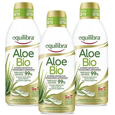 Equilibra Integratori Alimentari, Aloe Bio, Aloe Vera Puro Succo con Polpa 99%, Aloin Free, 100% Filiera Italiana Biologica, Vegan, Naturalmente Privo di Lattosio, Senza Glutine, 3 Pezzi da 750 ml Equilibra Integratori Alimentari, Aloe Bio, Aloe Vera Puro Succo con Polpa 99%, Aloin Free, 100% Filiera Italiana Biologica, Vegan, Naturalmente Privo di Lattosio, Senza Glutine, 3 Pezzi da 750 ml