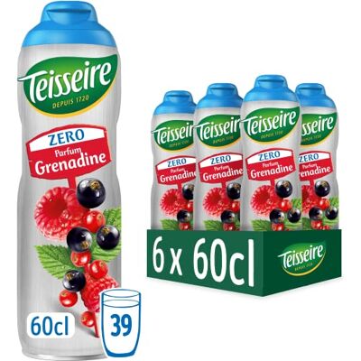 Teisseire Grenadine Zero Senza zucchero per bibite, 6 x 600 ml Teisseire Grenadine Zero Senza zucchero per bibite, 6 x 600 ml