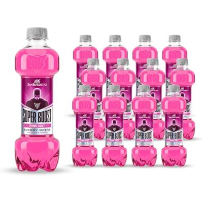 San Benedetto , Super Boost Energy Drink, Pink Volt, 12x375 ml, Bevanda Energetica Rinfrescante, con Caffeina e Taurina San Benedetto , Super Boost Energy Drink, Pink Volt, 12x375 ml, Bevanda Energetica Rinfrescante, con Caffeina e Taurina
