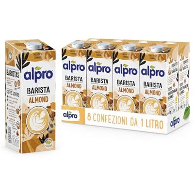 Alpro BARISTA PROFESSIONAL, Bevanda alla MANDORLA, Naturalmente Senza Lattosio, per Deliziose Creazioni da Bar 100% vegetale 8 confezioni x 1 Litro Alpro BARISTA PROFESSIONAL, Bevanda alla MANDORLA, Naturalmente Senza Lattosio, per Deliziose Creazioni da Bar 100% vegetale 8 confezioni x 1 Litro
