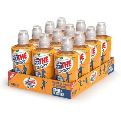 Estathé Sport Arancia The Freddo con Sali Minerali, Vero Infuso di Foglie di The e Succo di Arancia, Bevanda Analcolica Senza Glutine, 12 Bottiglie da 250 ml Estathé Sport Arancia The Freddo con Sali Minerali, Vero Infuso di Foglie di The e Succo di Arancia, Bevanda Analcolica Senza Glutine, 12 Bottiglie da 250 ml
