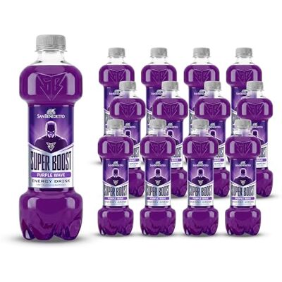 San Benedetto , Super Boost Energy Drink, Purple Wave, 12x375 ml, Bevanda Energetica Rinfrescante, con Caffeina e Taurina San Benedetto , Super Boost Energy Drink, Purple Wave, 12x375 ml, Bevanda Energetica Rinfrescante, con Caffeina e Taurina