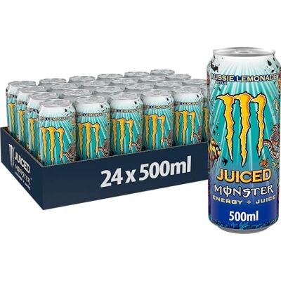 Monster Cable Juiced Aussie Lemonade, Bevanda Energetica al Gusto Limonata con Miscela Energetica e 160 mg di Caffeina, 24 Lattine da 500 ml Monster Cable Juiced Aussie Lemonade, Bevanda Energetica al Gusto Limonata con Miscela Energetica e 160 mg di Caffeina, 24 Lattine da 500 ml