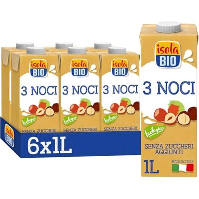 Isola Bio Bevanda 3 Noci Bio con Nocciola Mandorla e Noce di Macadamia 6x1L Isola Bio Bevanda 3 Noci Bio con Nocciola Mandorla e Noce di Macadamia 6x1L