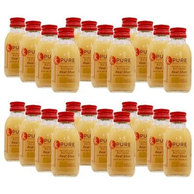 Pure Shot Confezione da 24 bottiglie da 100 ml di succo di mela e zenzero biologico vegano senza zucchero senza additivi 100% biologico (DE-ÖKO-005) Pure Shot Confezione da 24 bottiglie da 100 ml di succo di mela e zenzero biologico vegano senza zucchero senza additivi 100% biologico (DE-ÖKO-005)