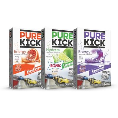 Pure Forza Fuel Limited Edition Energy, Blood Orange Energy & Sonic Limeade Hydration Singles To Go Drink Mix – 3/6 ct scatole – 18 pacchetti totali Pure Forza Fuel Limited Edition Energy, Blood Orange Energy & Sonic Limeade Hydration Singles To Go Drink Mix – 3/6 ct scatole – 18 pacchetti totali