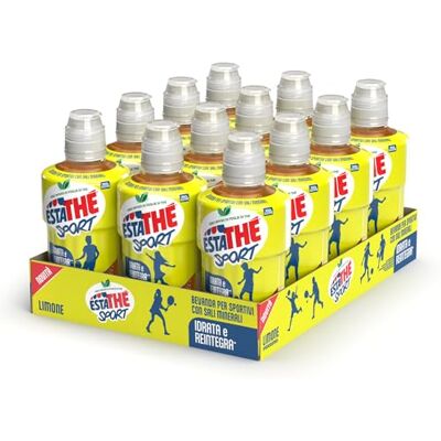 Estathé Sport Limone The Freddo con Sali Minerali, Vero Infuso di Foglie di The e Succo di Limone, Bevanda Analcolica Senza Glutine, 12 Bottiglie da 250 ml Estathé Sport Limone The Freddo con Sali Minerali, Vero Infuso di Foglie di The e Succo di Limone, Bevanda Analcolica Senza Glutine, 12 Bottiglie da 250 ml