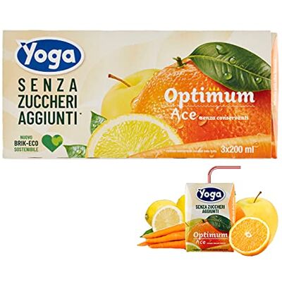 Idea 8 CONFEZIONI SUCCO DI FRUTTA YOGA SENZA ZUCCHERI OPTIMUM ACE 3 X 200 ML BRIK Idea 8 CONFEZIONI SUCCO DI FRUTTA YOGA SENZA ZUCCHERI OPTIMUM ACE 3 X 200 ML BRIK