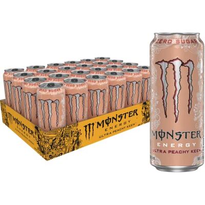 Monster Cable Energy Ultra Peachy Keen, Bevanda energetica senza zucchero, 453,6 g (confezione da 24) Monster Cable Energy Ultra Peachy Keen, Bevanda energetica senza zucchero, 453,6 g (confezione da 24)