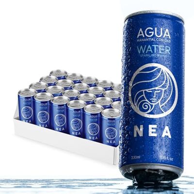 NEA Acqua Frizzante in Lattina di Alluminio Riciclabile Acqua Minerale Effervescente di Sorgente Alpina Pack 24 Lattine 33cl Senza Plastica BPA Free Bollicine Fini NEA Acqua Frizzante in Lattina di Alluminio Riciclabile Acqua Minerale Effervescente di Sorgente Alpina Pack 24 Lattine 33cl Senza Plastica BPA Free Bollicine Fini