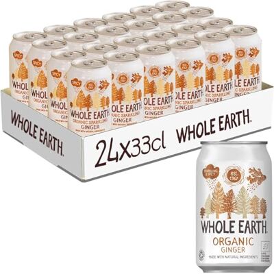 Whole Earth Bibita Frizzante Gassata al gusto Zenzero, Ingredienti Naturali e Biologici, Dolcificata solo Succhi di Frutta presenti nella Ricetta senza Zuccheri Aggiunti, 100% Riciclabile, 24x33cl Whole Earth Bibita Frizzante Gassata al gusto Zenzero, Ingredienti Naturali e Biologici, Dolcificata solo Succhi di Frutta presenti nella Ricetta senza Zuccheri Aggiunti, 100% Riciclabile, 24x33cl