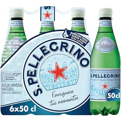 S.Pellegrino S. Pellegrino Acqua minerale naturale con gas, 6 x 50 cl Acqua gassata in confezione formato medio, ideale per il consumo quotidiano, bevanda rinfrescante leggera perfetta per S.Pellegrino S. Pellegrino Acqua minerale naturale con gas, 6 x 50 cl Acqua gassata in confezione formato medio, ideale per il consumo quotidiano, bevanda rinfrescante leggera perfetta per