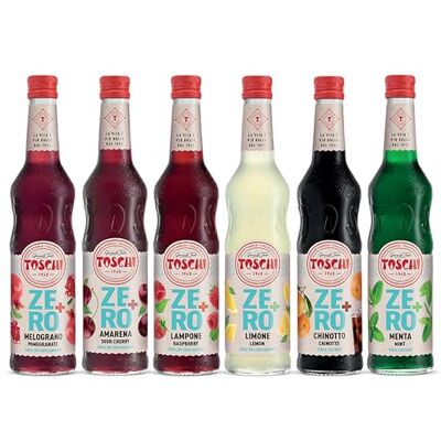 Toschi Drink Zero + 560 ml NUOVI GUSTI, Sciroppo Senza Zucchero nei gusti: Amarena, Chinotto, Limone, Lampone, Melograno e Menta. Toschi Drink Zero + 560 ml NUOVI GUSTI, Sciroppo Senza Zucchero nei gusti: Amarena, Chinotto, Limone, Lampone, Melograno e Menta.