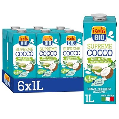 Isola Bio Bevanda Acqua e Latte di Cocco Biologica 6x1L Isola Bio Bevanda Acqua e Latte di Cocco Biologica 6x1L
