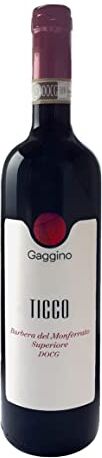 Wines Italy Barbera del Monferrato Superiore Docg 2019 Ticco di Tenuta Gaggino Vino Rosso 0,75 litri