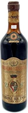 Barone Ricasoli Vintage Bottle  Chianti Classico"Brolio Riserva" DOC 1967 0,72 lt. COD. 3194