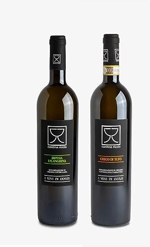 Cantina Riccio 2 bottiglie di vini bianchi Irpini: 1 x Falanghina Irpinia Doc e 1 x Greco di Tufo Docg , I Vini di Janus 2x0,75 litri)