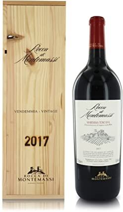 ROCCA DI MONTEMASSI Vino Rosso Maremma Toscana DOC 2017, Cassetta di Legno, Magnum 1,5 Litri