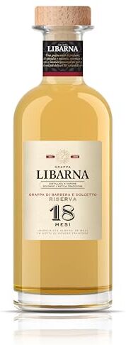 Libarna Grappa Riserva 70cl – da uve Barbera e Dolcetto invecchiata 18 mesi. Strutturata complessa. 42% vol.