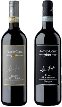 Antico Colle 2 bottiglie vini toscani: 1 x Chianti Colli Senesi Docg + 1 x Rosso di Montepulciano Doc biologici  2 x 0,75 litri, vino rosso