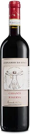 Leonardo da Vinci Chianti DOCG Riserva, Vino Rosso dal Gusto Pieno e Profumi di Frutta Matura, Gradazione Alcolica 13,5% Vol, Bottiglia da 750 ml