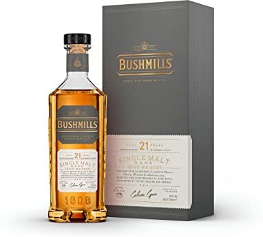 Bushmills 21 anni Single Malt 70cl Whiskey irlandese invecchiato 21 anni in tre tipologie di legno. 40% vol.