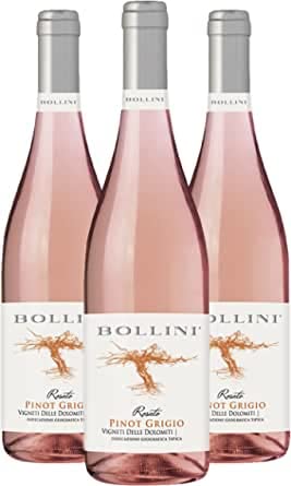 Bollini Pinot Grigio Rosato Vigneti delle Dolomiti 2020-93 punti Luca Maroni Vino Trentino Rosé IGT 0.75L (3 Bottiglie)