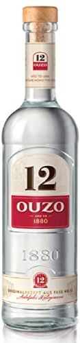 12 Ouzo Liquore Tradizionale Greco, 70 cl, con Anice, Finocchio e Spezie, 38% Vol