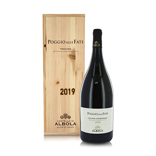 CASTELLO D'ALBOLA Vino Bianco Toscana Chardonnay IGT ''Poggio alle Fate'', Magnum 1,5 Lt in Scatola di Legno