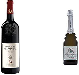 Sella & Mosca Marchese di Villamarina Vino Rosso Pregiato – 100% Uve Cabernet Sauvignon 750 ml & Torbato Brut – Vino Spumante Brut Sardo 100% Uvaggio Torbato 750 ml