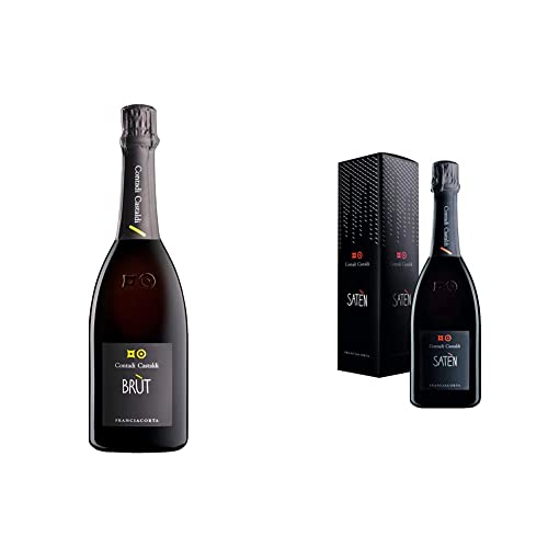 Contadi Castaldi Brut Bottiglia Di Franciacorta Da 750ml. Vino Con 80% Chardonnay, 10% Pinot Nero E 10% Pinot Bianco, Ottimo Per Aperitivo. & Satèn Astucciato 750 ml