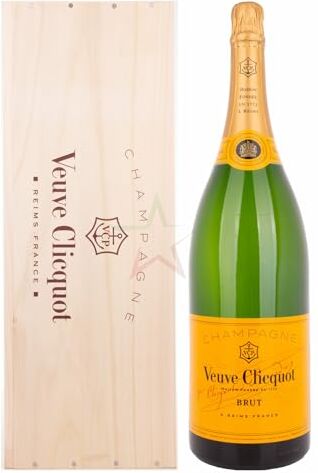 Veuve Clicquot Champagne Brut Yellow Label in cassa di legno 12% 3,00 Liter