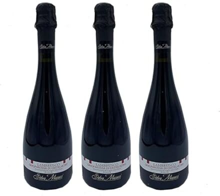 Selva Masacci Tris di Tre Bottiglie di  Lambrusco Grasparossa di Castelvetro Vino Rosso Frizzante Dolce DOC 8% 750mlx3