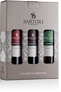 Liakai Casa Vinicola Sartori, Confezione ''Classici'' 1 Valpolicella Classico + 1 Bardolino Classico + 1 Soave Classico, Bianco e Rosso, Veneto, Confezione Regalo, 3X750ml