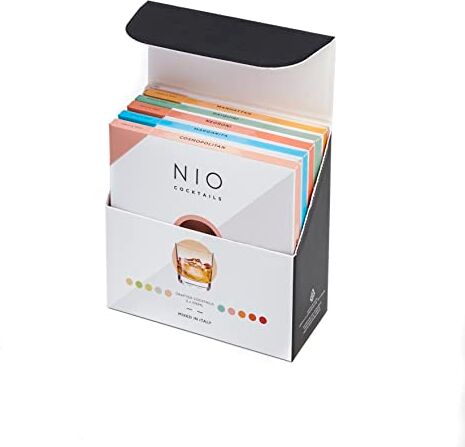 NIO Cocktails Drink Più Popolari Già Miscelati, 5 Drink da 100ml (Negroni, Cosmopolitan, Daiquiri, Margarita, Manhattan), 1000ml