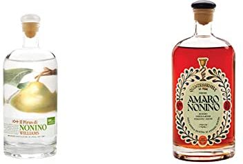 Nonino Distillerie , Il Pirus  Williams, Acquavite di Pere Williams di prima scelta 500 ml & Amaro Quintessentia, Liquore d'erbe nobilitato da Acquavite d'Uva invecchiata in barriques