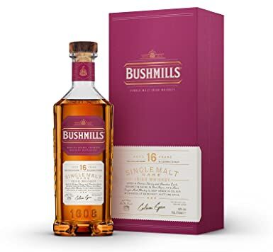 Bushmills 16 anni Single Malt 70cl Whiskey irlandese invecchiato 16 anni in tre tipologie di legno. 40% vol.