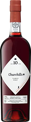 Churchill's Port Tawny 10yo Vino Porto Rosso Fruttato e Speziato, 19.5%, Bottiglia in Vetro da 75cl