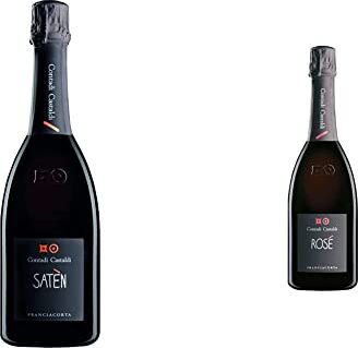 Contadi Castaldi Satén, DOCG Bottiglia da 750 ml. Vino con 100% Chardonnay, Ottimo per Aperitivo & Rosè, DOCG Bottiglia da 750 ml. Vino con 65% Chardonnay, 35% Pinot Nero, Ottimo per Pesce